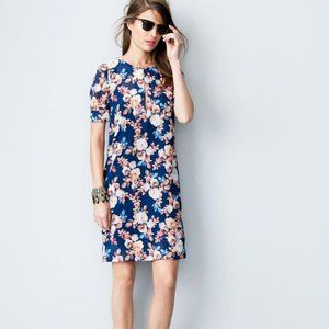 J.Crew Silk Antique Floral Short Sleeve Dress 0 2